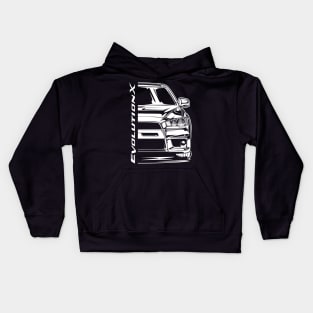 Lancer Evolution X (White Print) Kids Hoodie